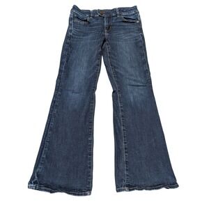 American Eagle Jeans Womens 8 Short Dark Blue Next Level Stretch Flare Mid Rise